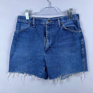 Rustler Denim Shorts Womens Waist 31 High Rise Medium Wash Blue